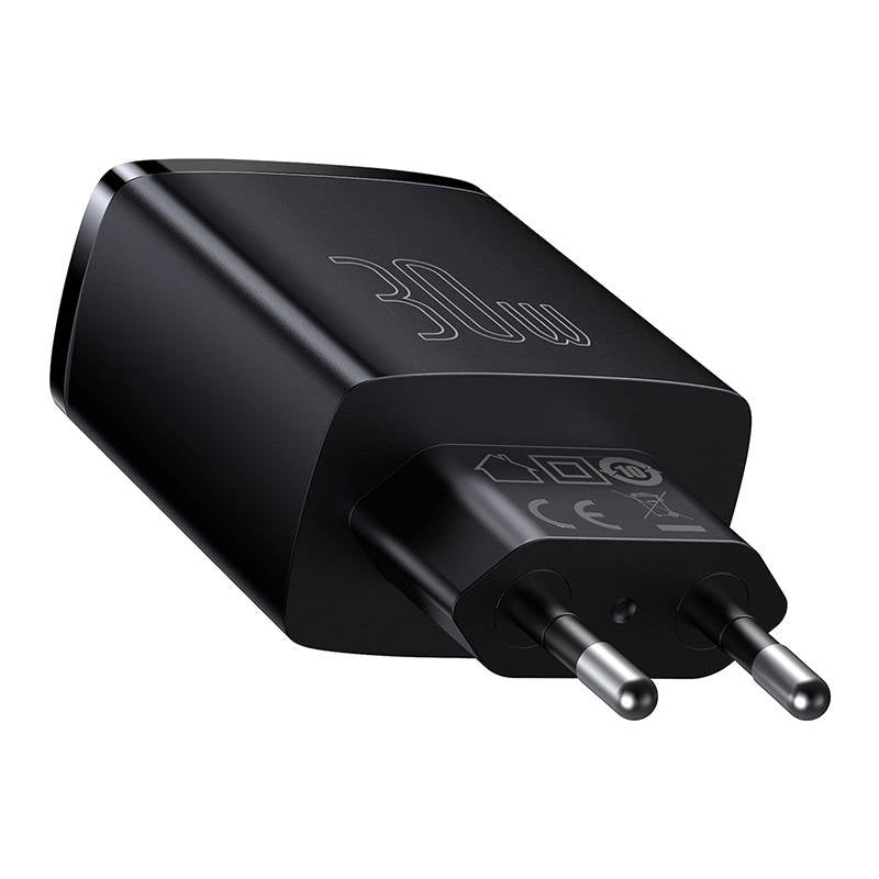 Charger Baseus Compact Quick Charger, 2xUSB, USB-C, PD, 3A, 30W (czarna) - Product Image 2
