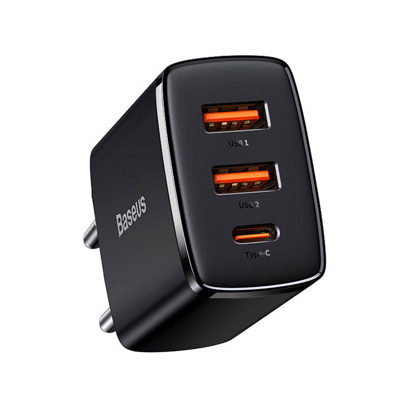 Charger Baseus Compact Quick Charger, 2xUSB, USB-C, PD, 3A, 30W (czarna) - Product Image 3