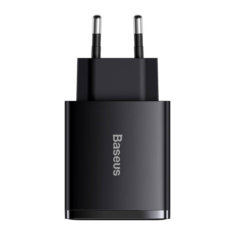 Charger Baseus Compact Quick Charger, 2xUSB, USB-C, PD, 3A, 30W (czarna) - Product Image 4
