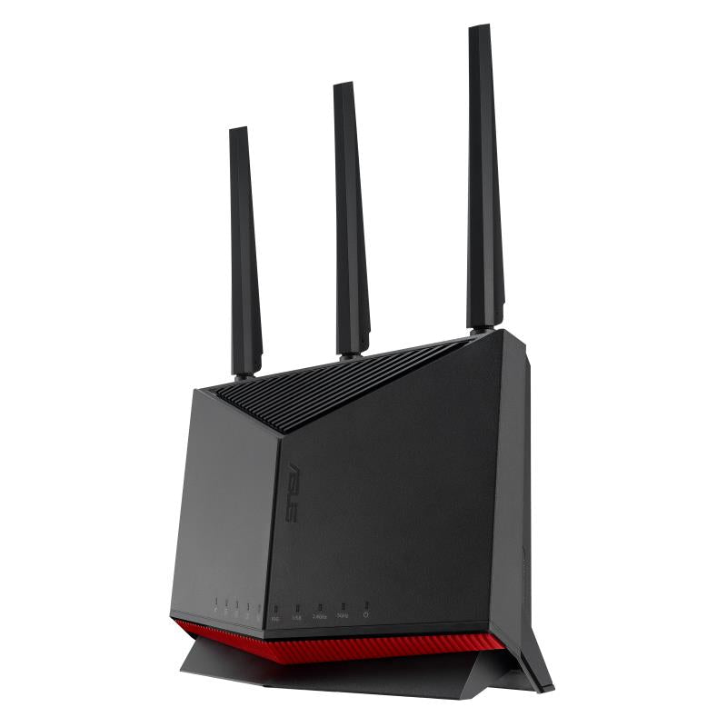 Wireless Router ASUS 6800 Mbps Mesh Wi-Fi 5 Wi-Fi 6 Wi-Fi 6e Wi-Fi 7 IEEE 802.11a IEEE 802.11b IEEE 802.11g IEEE 802.11n IEEE 802.11ac IEEE 802.11ax USB 2.0 3x2.5GbE LAN \ WAN ports 2 Number of antennas 4 RT-BE86U