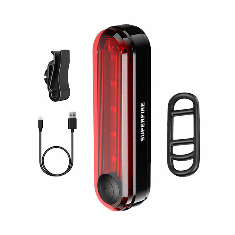 Superfire BTL01 rear bike light, USB, 230mAh - Product Image 1