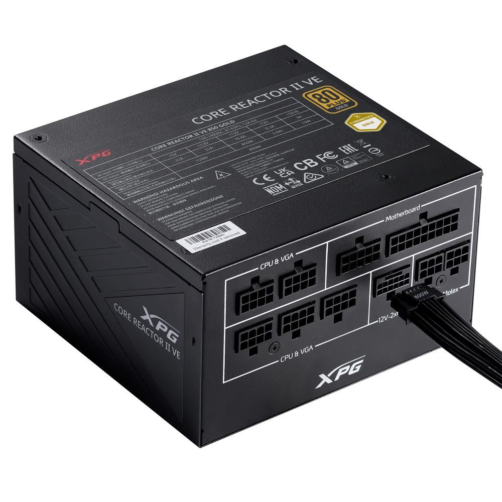 Power Supply ADATA CORE REACTOR II VE 750 Watts Efficiency 80 PLUS GOLD PFC Active MTBF 100000 hours COREREACTORIIVE750G-BKCEU