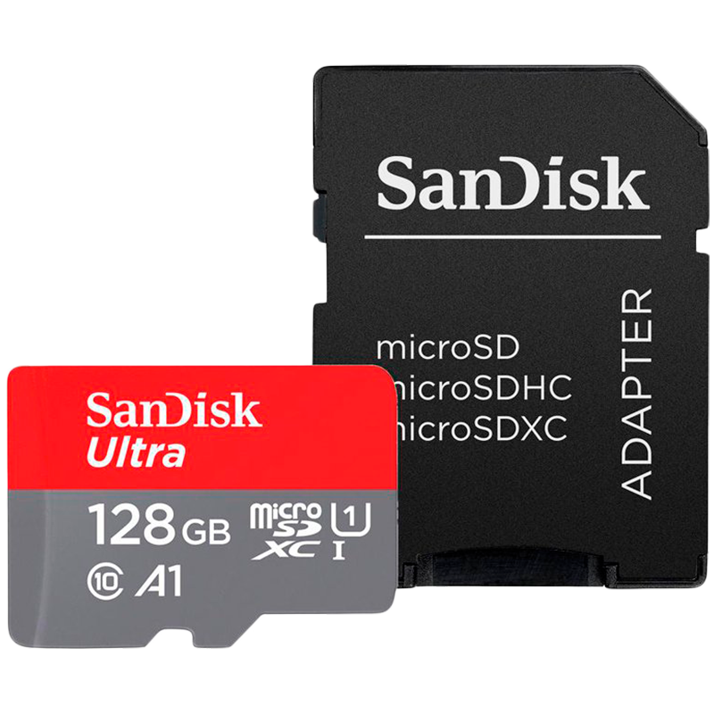 SANDISK Ultra microSDXC 128GB + SD Adapter 140MB/s A1 Class 10 UHS-I