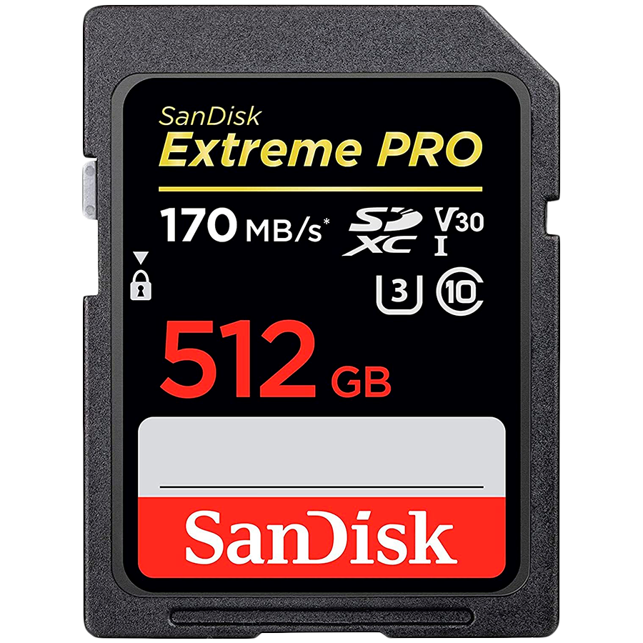 SANDISK Extreme 512GB SDXC Memory Card + 1 year RescuePRO Deluxe up to 180MB/s & 130MB/s Read/Write speeds, UHS-I, Class 10,