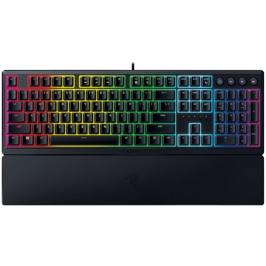 Razer Ornata V3, Mecha-membrane switches, 10 Razer Chroma™ RGB Lighting Zones, 1000 Hz Ultrapolling, Backlit keys, UV coated
