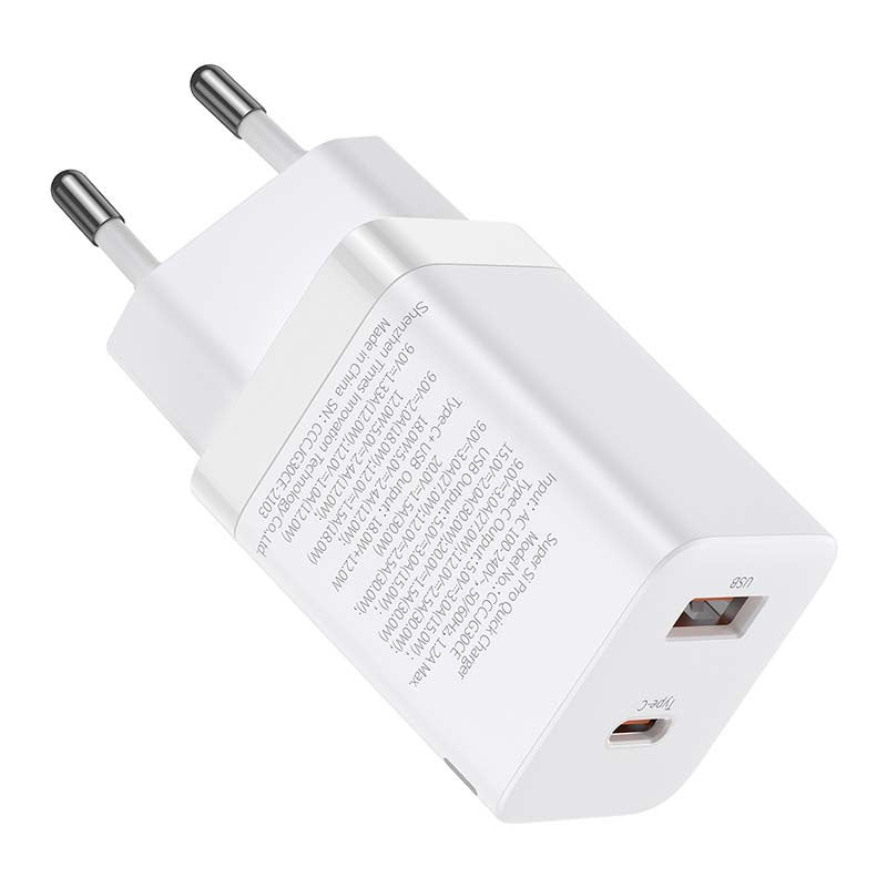 Baseus Super Si Pro Quick Charger USB + USB-C 30W (white) - Product Image 5