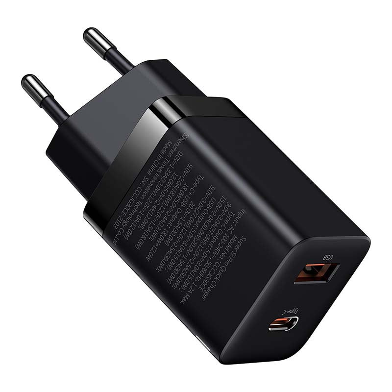 Baseus Super Si Pro Quick Charger USB + USB-C 30W (black) - Product Image 5