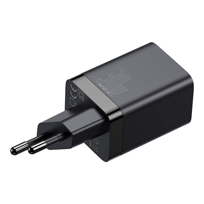 Baseus Super Si Pro Quick Charger USB + USB-C 30W (black) - Product Image 1
