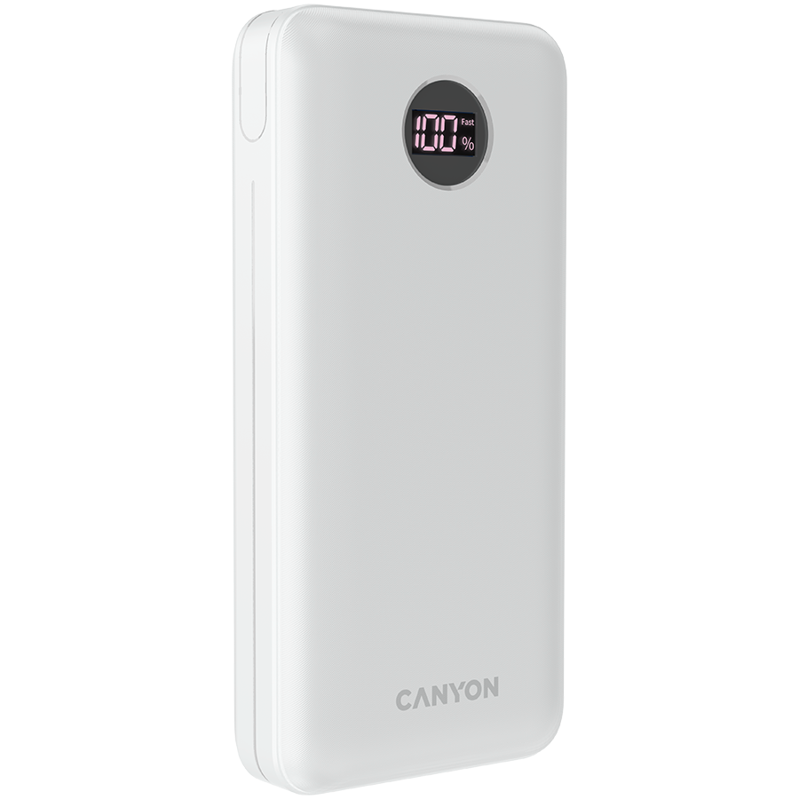 CANYON power bank PB-2002 LED 20000 mAh PD 20W QC 3.0 White