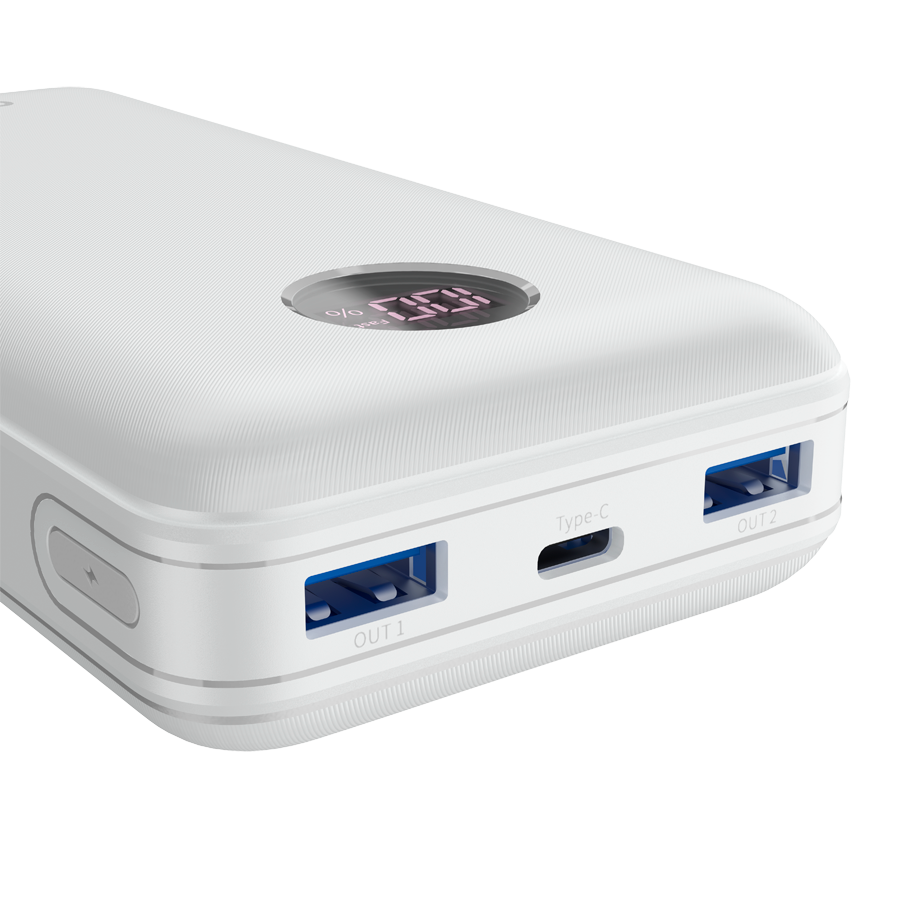 CANYON power bank PB-2002 LED 20000 mAh PD 20W QC 3.0 White