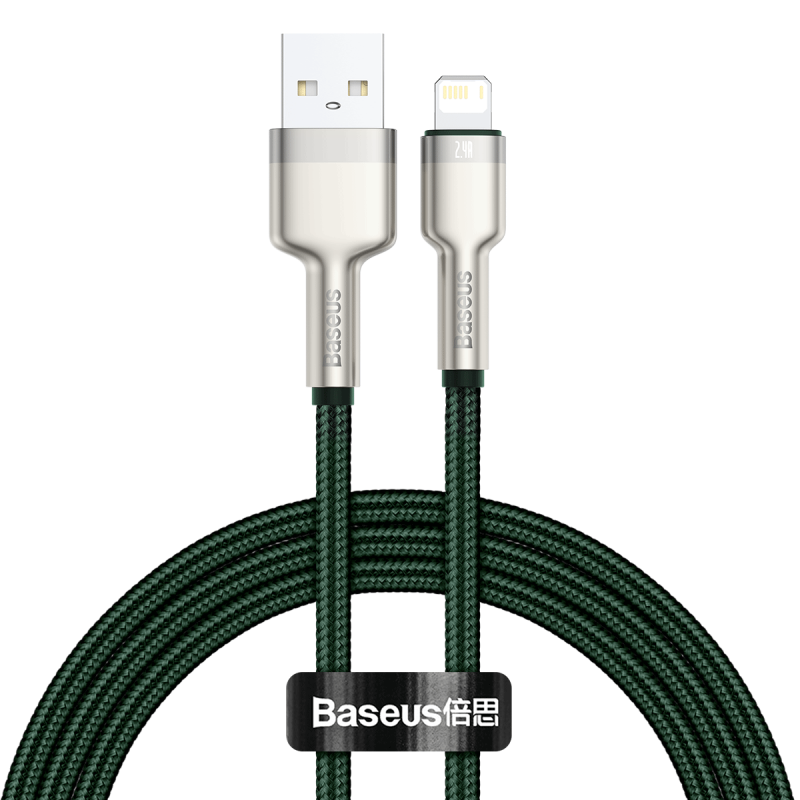 USB cable for Lightning Baseus Cafule, 2.4A, 1m (green) - Product Image 2
