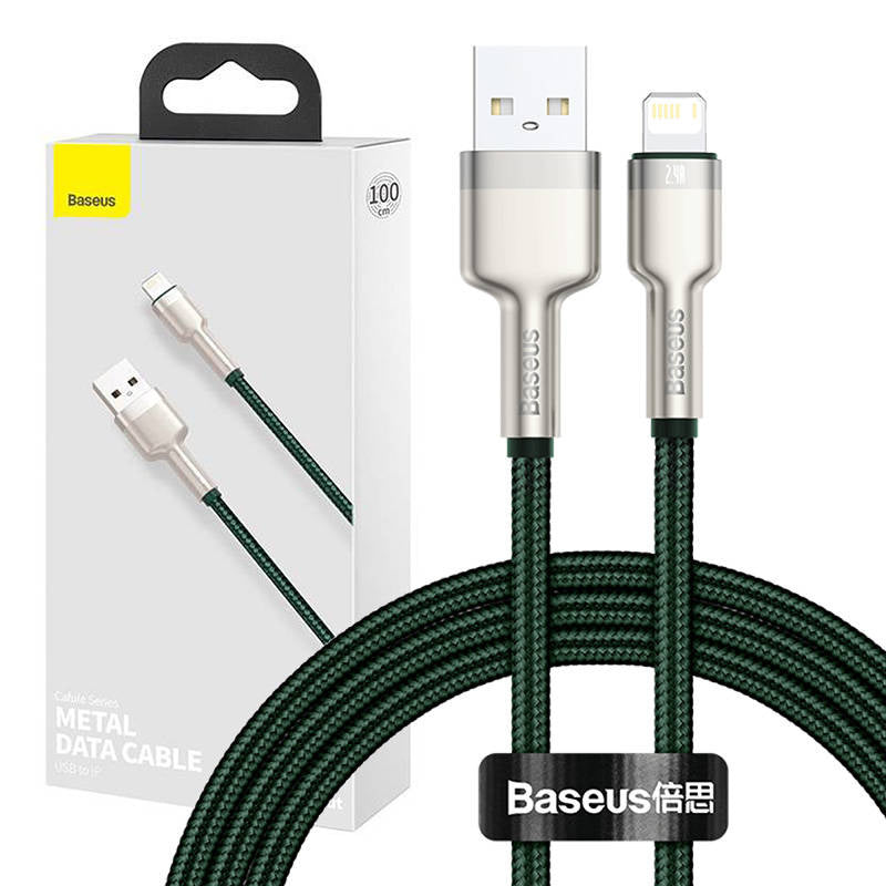 USB cable for Lightning Baseus Cafule, 2.4A, 1m (green) - Product Image 1