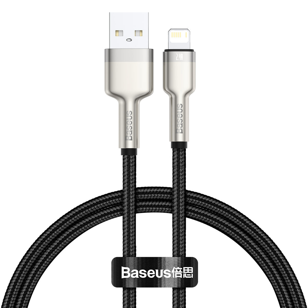 USB cable for Lightning Baseus Cafule, 2.4A, 0,25m (black) - Product Image 2