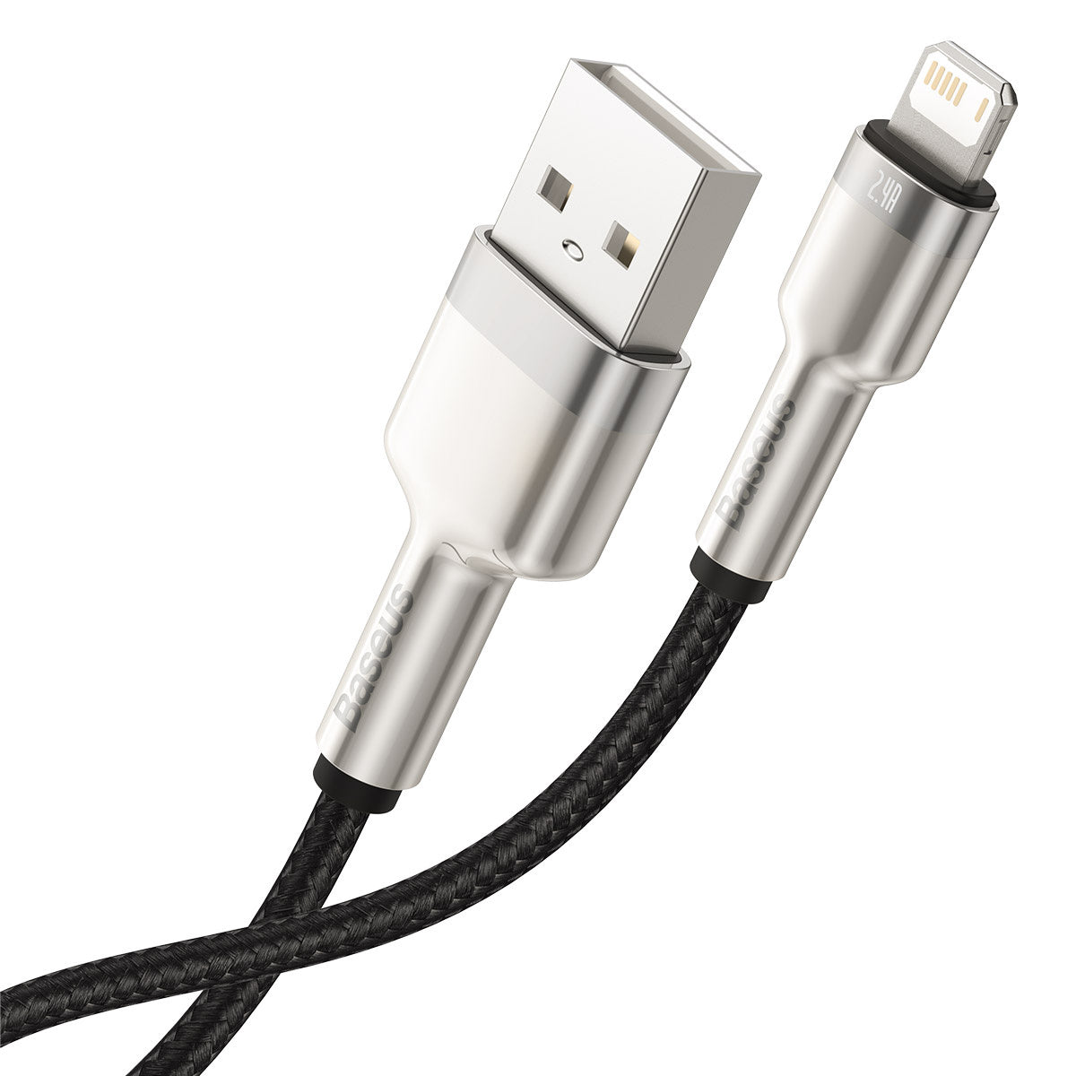 USB cable for Lightning Baseus Cafule, 2.4A, 0,25m (black) - Product Image 5