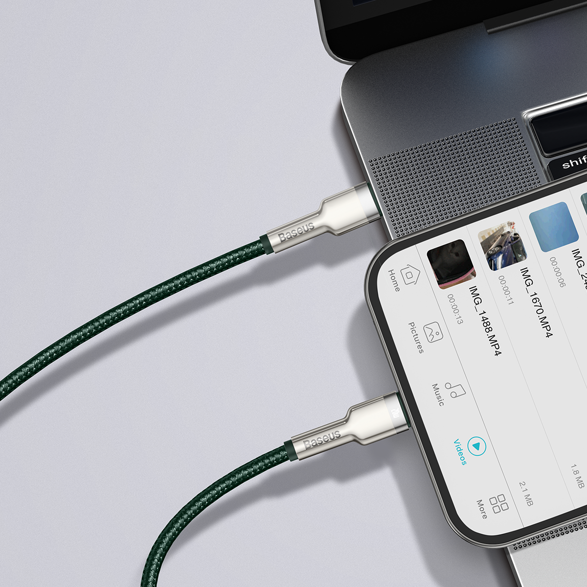 Baseus USB-C cable for Lightning 2m (green) - Product Image 8