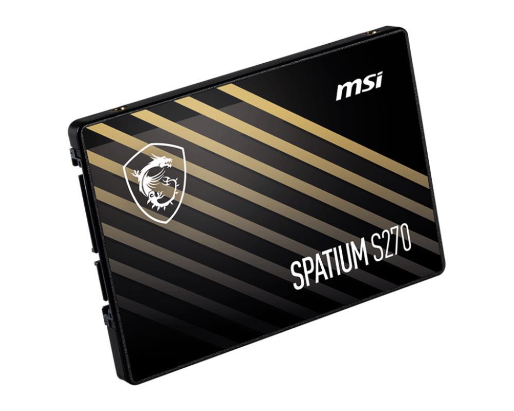 SSD MSI SPATIUM S270 960GB SATA 3D NAND Write speed 450 MBytes/sec Read speed 500 MBytes/sec 2,5" TBW 500 TB MTBF 2000000 hours S78-440P130-P83