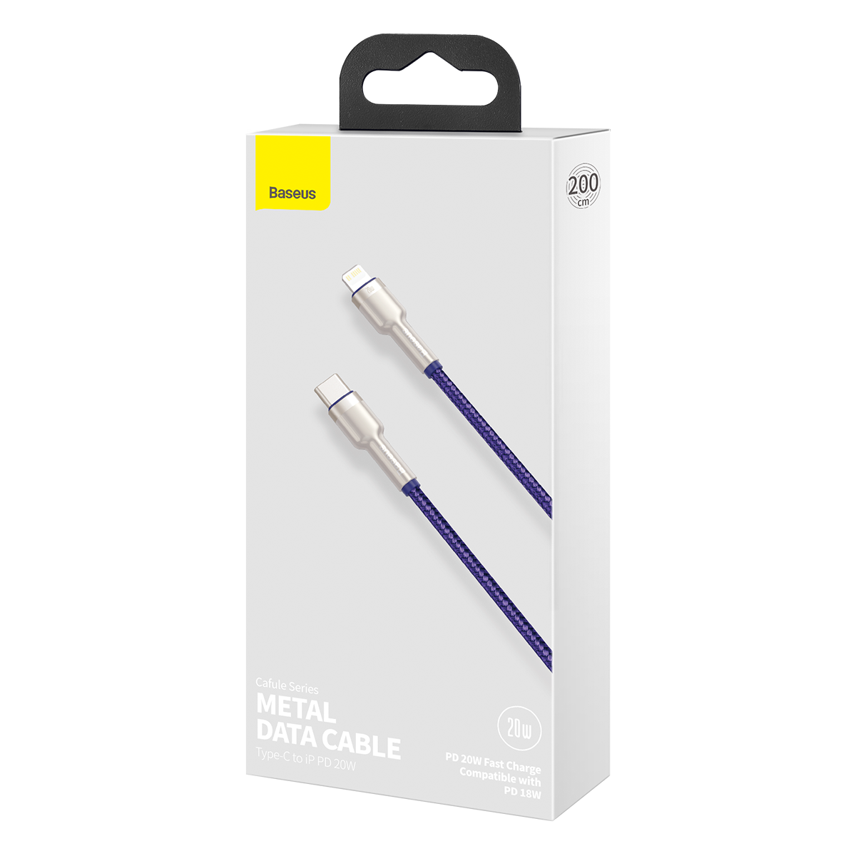 Baseus Cafule Series USB-C cable for Lightning, 20W, 2m (purple) - Product Image 3