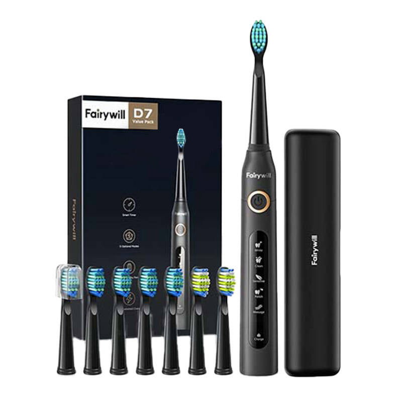 Sonic toothbrush with head set and case FairyWill FW-507 Plus (Black) - Product Image 1