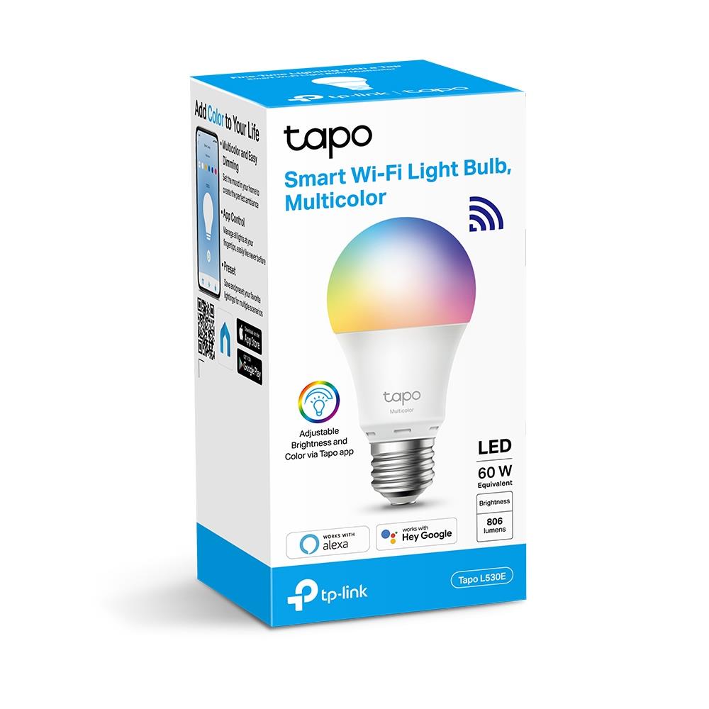 Smart Light Bulb TP-LINK Power consumption 8.7 Watts Luminous flux 806 Lumen 6500 K Beam angle 220 degrees TAPOL530E