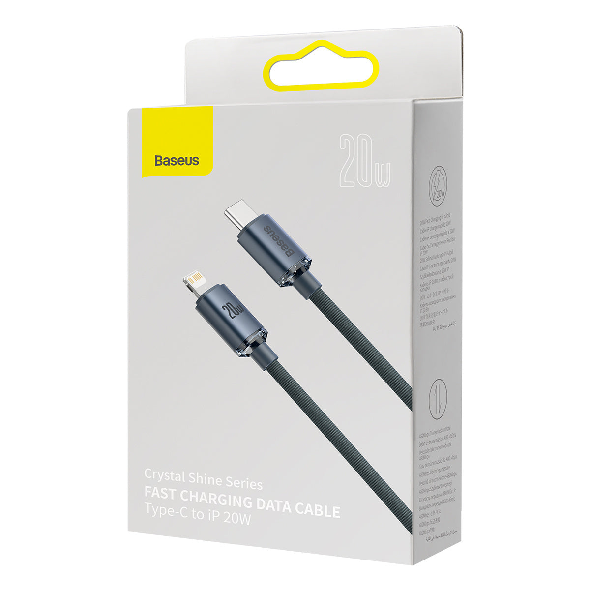 Baseus Crystal Shine cable USB-C to Lightning, 20W, PD, 2m (black) - Product Image 4