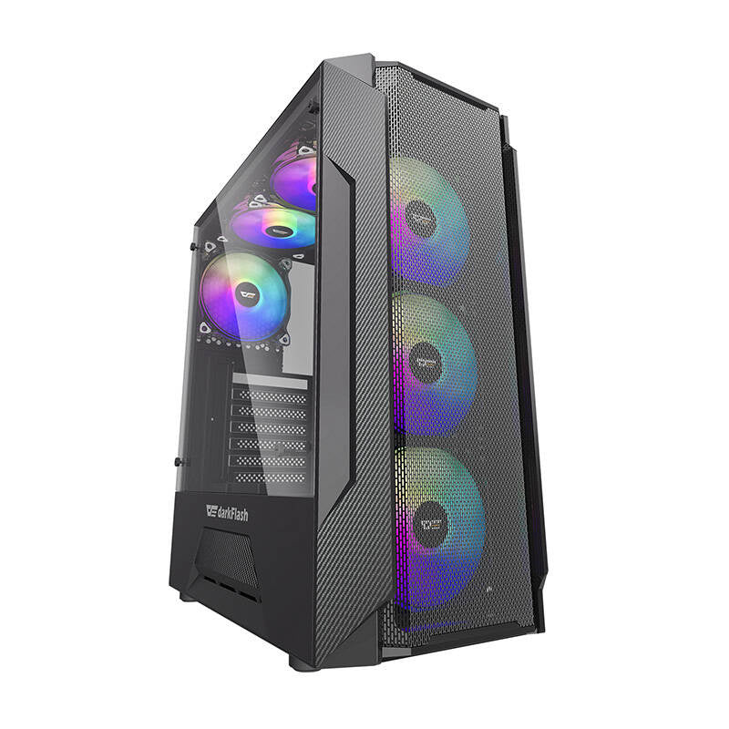 Darkflash LEO Computergehäuse (schwarz)
