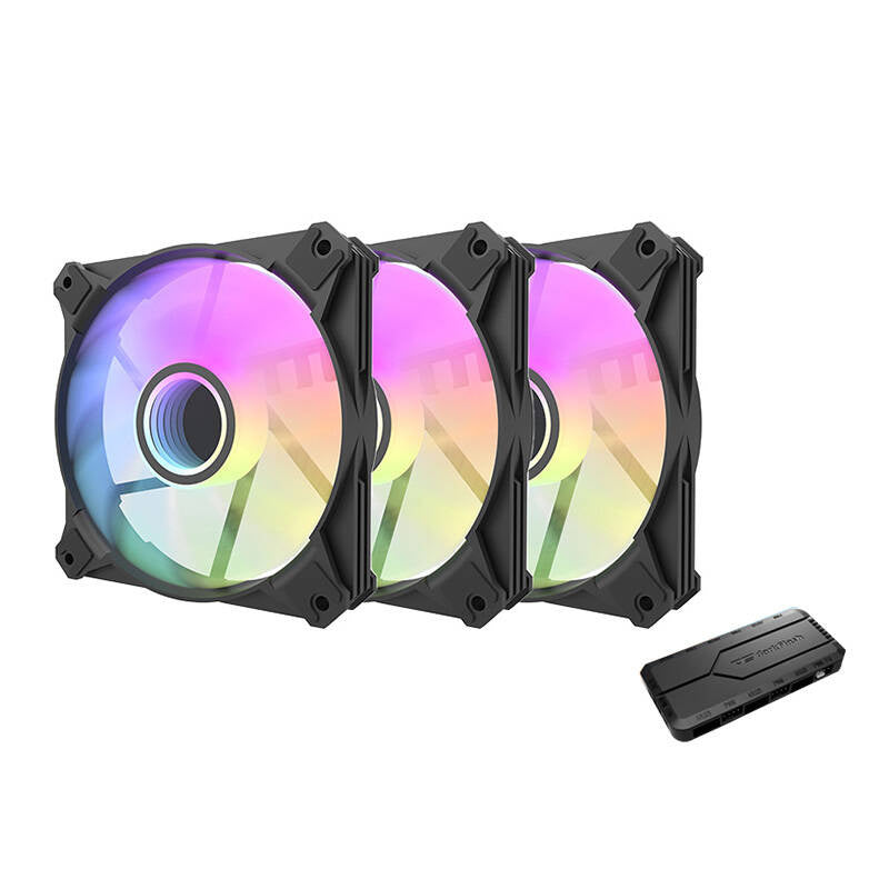 Computer-Lüfter-Set Darkflash INF8 ARGB, 3in1 120x120 (schwarz)
