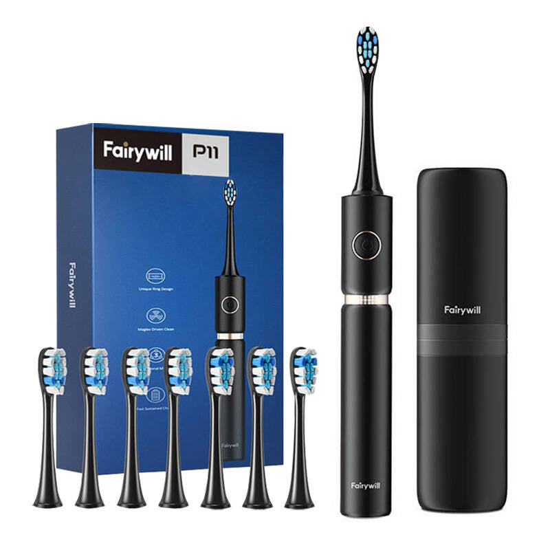Sonic toothbrush with head set and case FairyWill FW-P11 (Black) - Product Image 1