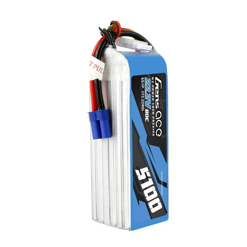 Akku GensAce 5100mAh 22,2V 80C 6S1P EC5