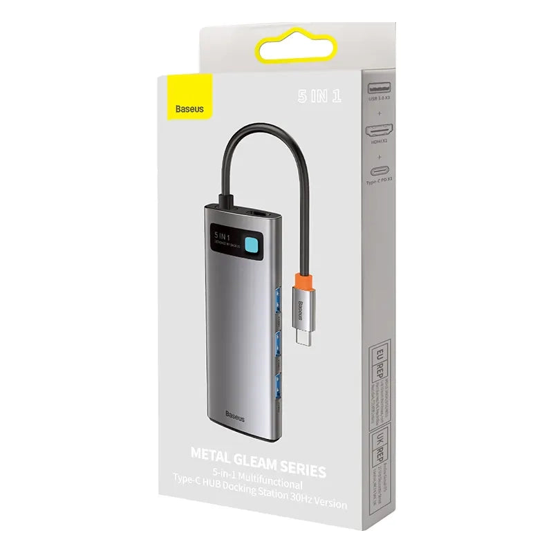 Adapter 5in1 Baseus Hub USB-C to 3x USB 3.0 + HDMI + USB-C PD - Product Image 7