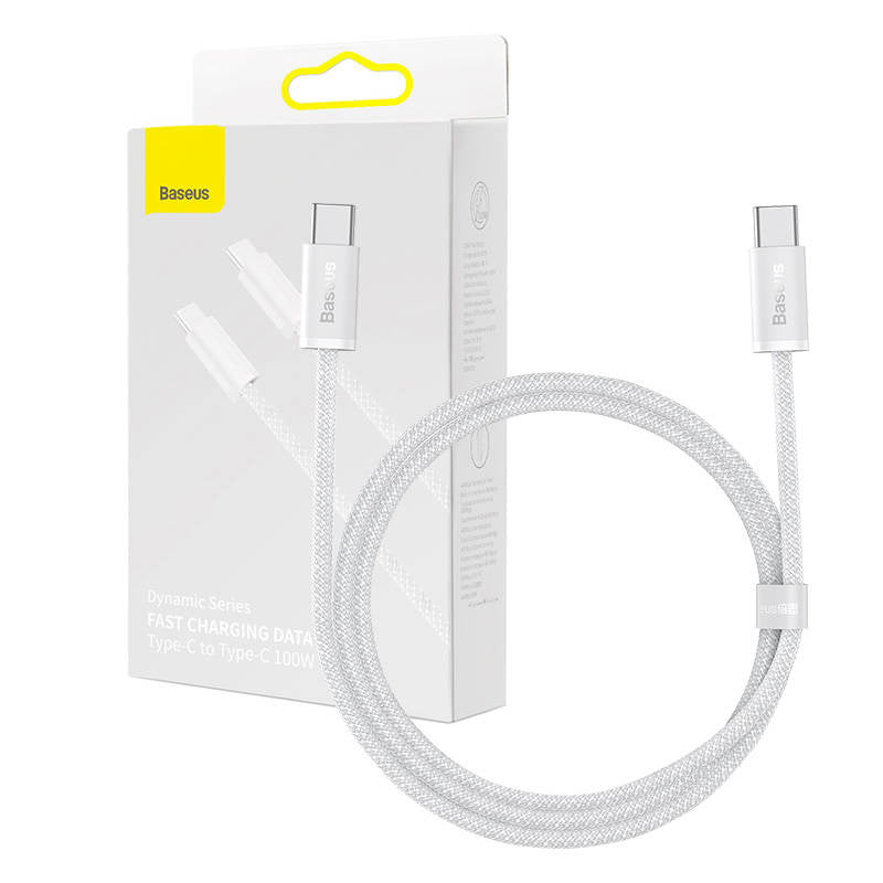 Cable USB-C to USB-C Baseus, 100W, 1m (white) - Product Image 1