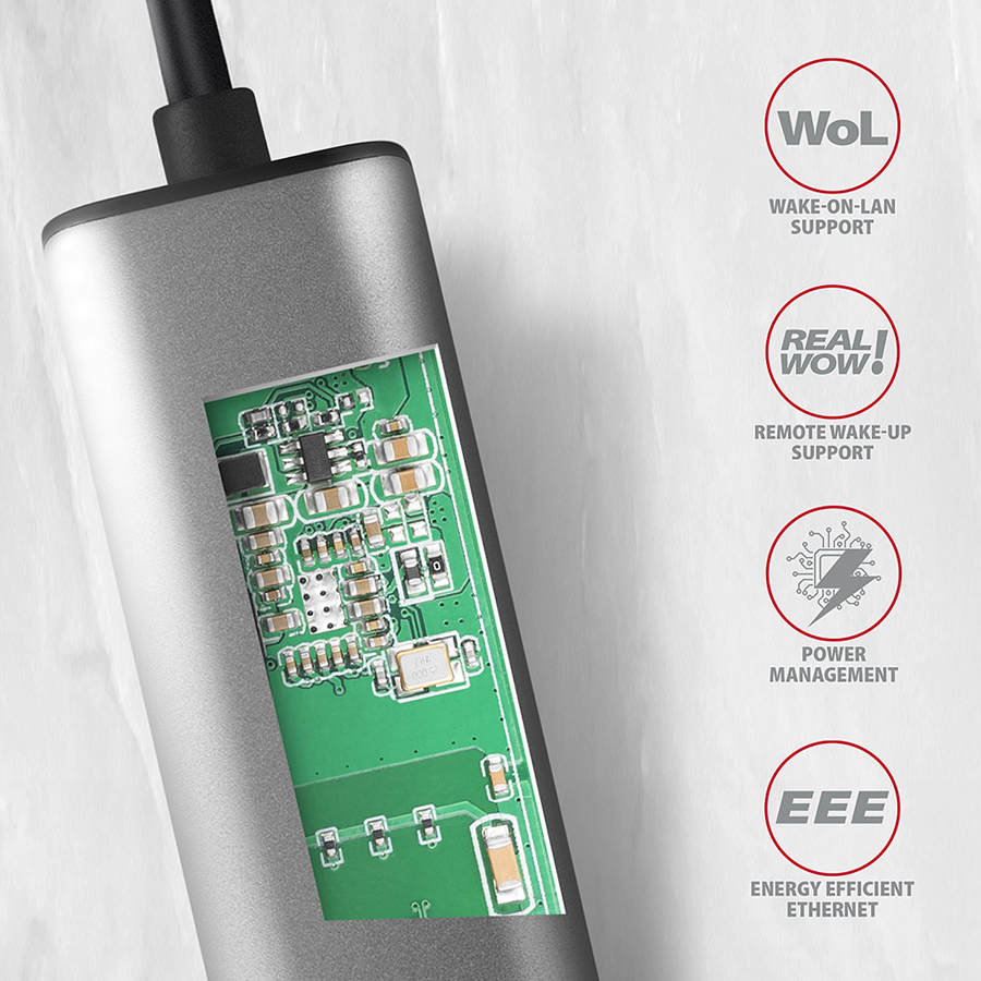 ADE-25RC SUPERSPEED USB-C 2.5 GIGABIT ETHERNETCompact aluminum USB-C 3.2 Gen 1 2.5 Gigabit Ethernet 10/100/1000/2500 Mbit ada
