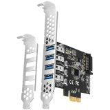 Axagon PCI-Express card with four external USB 3.2 Gen1 ports with dual power