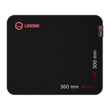 Lorgar Main 323, Gaming mouse pad, Precise control surface, Red anti-slip rubber base, size: 360mm x 300mm x 3mm, weight 0.21