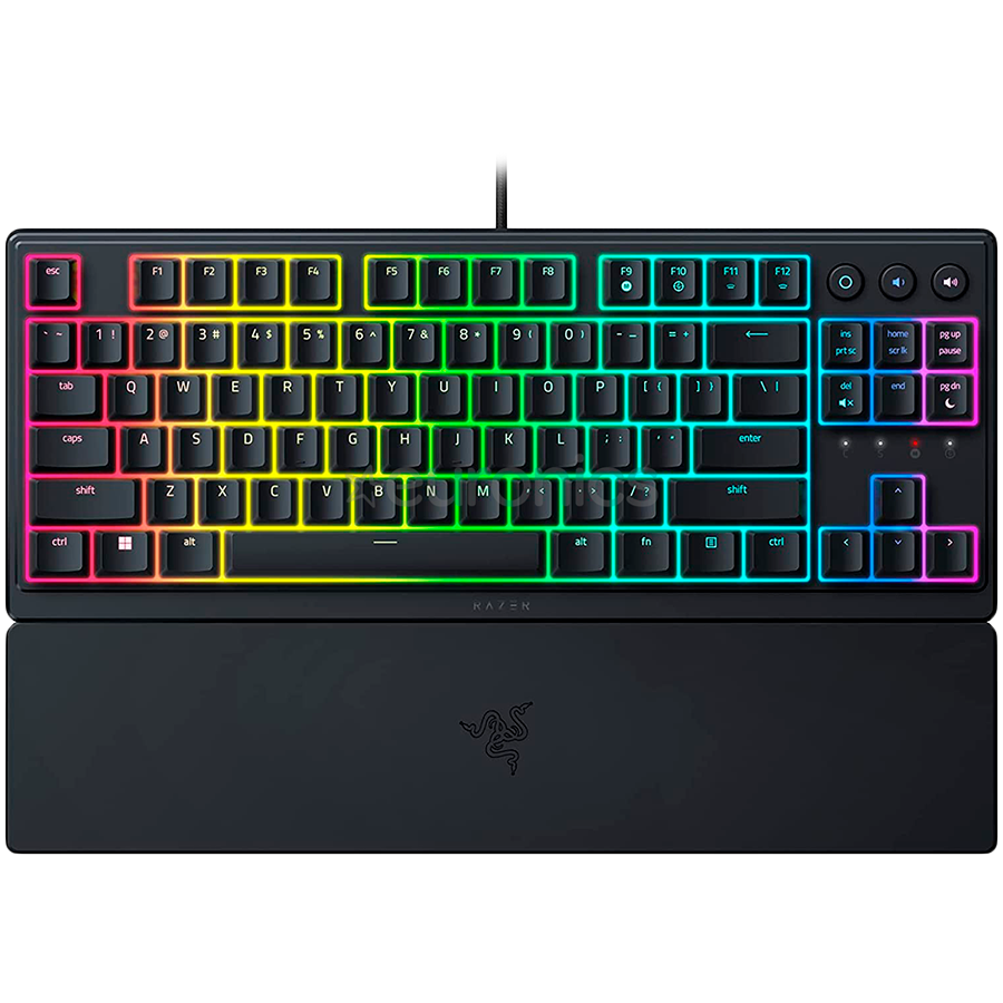 Razer Ornata V3 Tenkeyless, Low Profile Gaming Keyboard, US Layout, 8 Razer Chroma™ RGB Lighting Zones, Dedicated Media Keys,