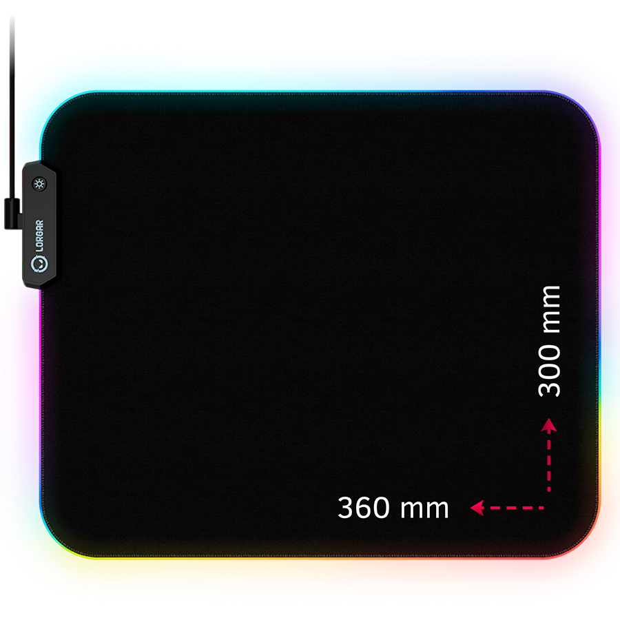 Lorgar Steller 913, Gaming mouse pad, High-speed surface, anti-slip rubber base, RGB backlight, USB connection, Lorgar WP Gam