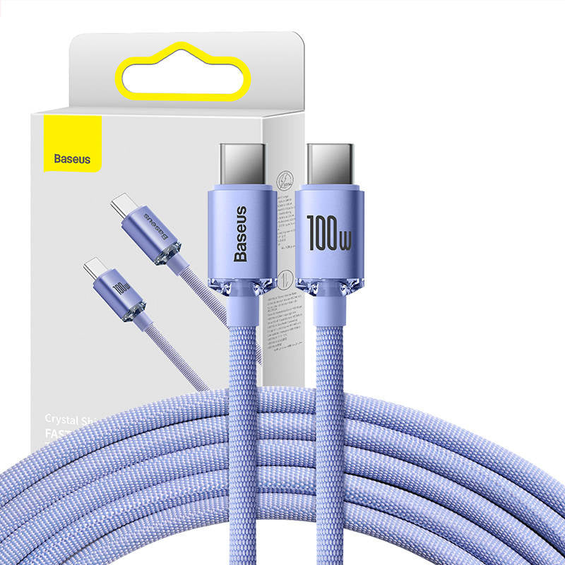 Baseus Crystal Shine cable USB-C to USB-C, 100W, 1.2m (purple) - Product Image 1