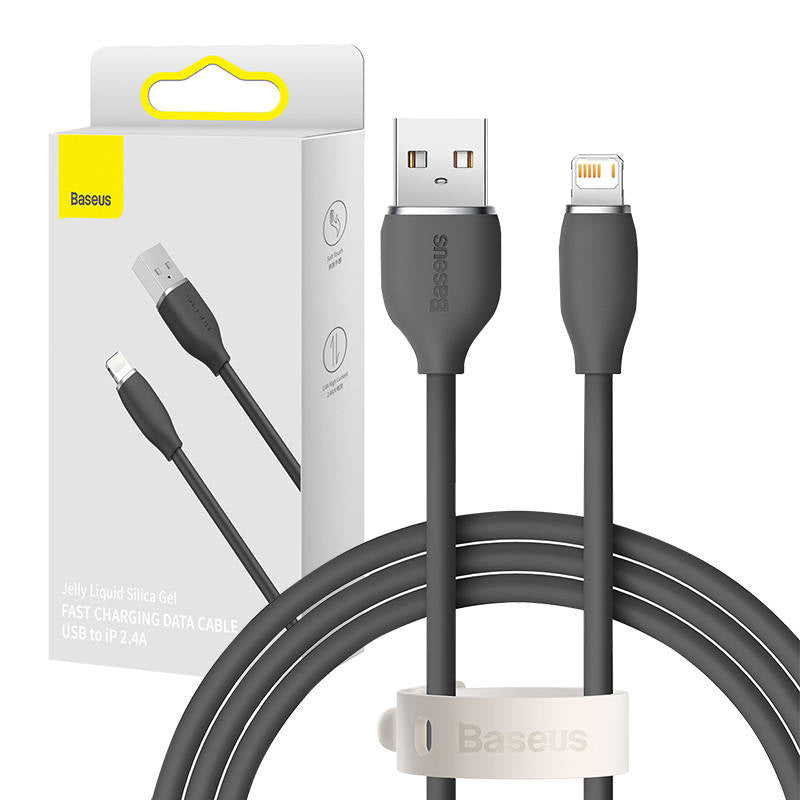 Baseus Jelly cable USB to Lightning, 2,4A, 1,2m (black) - Product Image 1