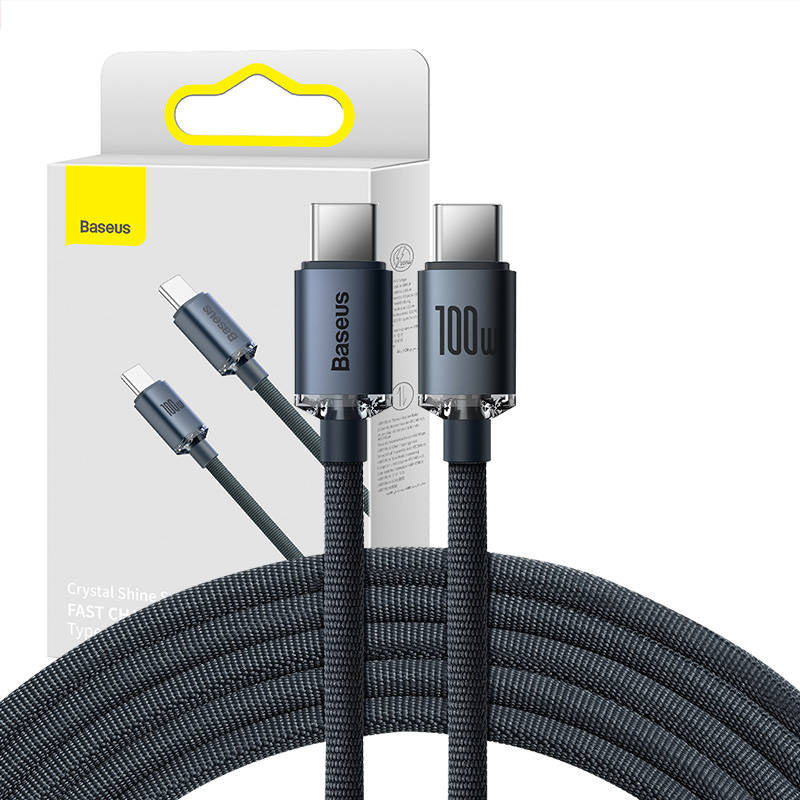 Baseus Crystal Shine cable USB-C to USB-C, 100W, 2m (black) - Product Image 1