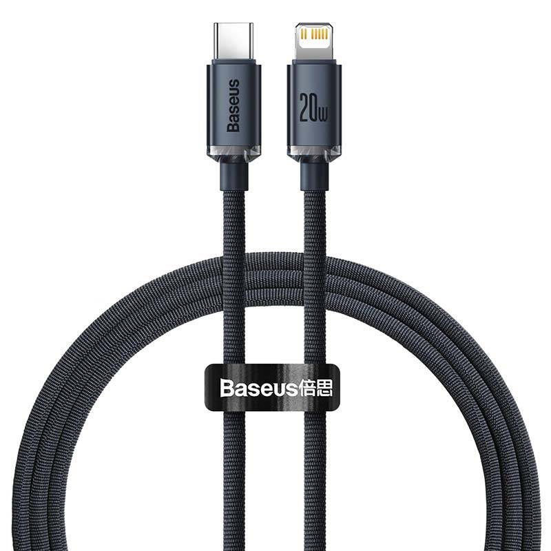 Baseus Crystal cable USB-C to Lightning, 20W, PD, 1.2m (black) - Product Image 2