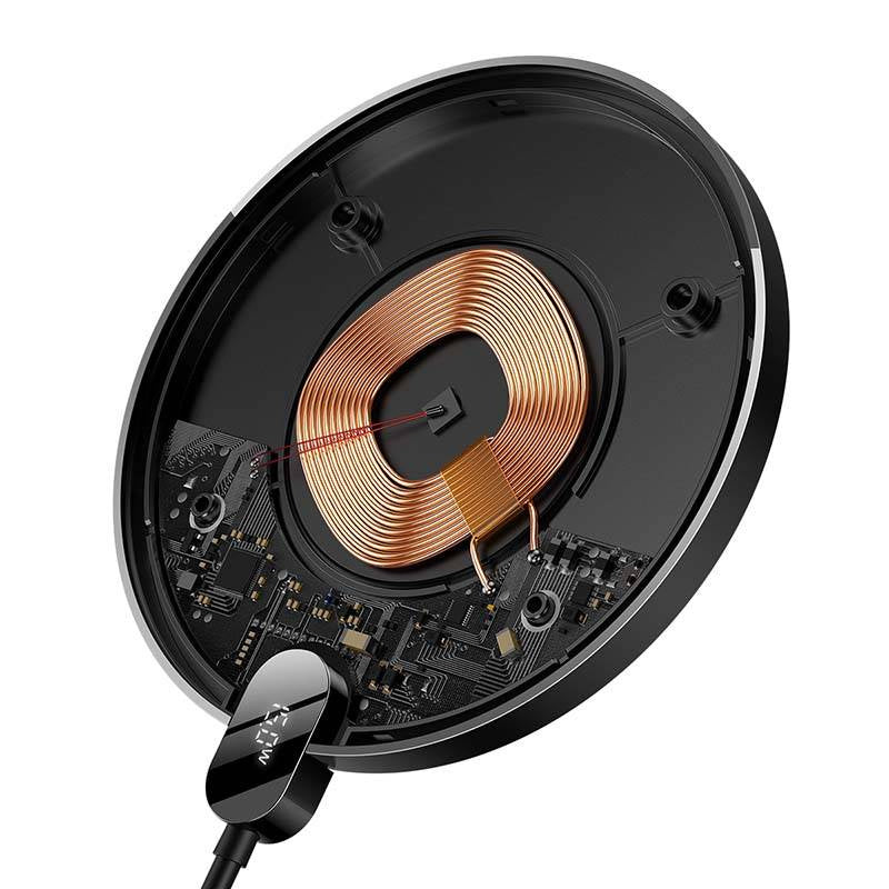 Inductive wireless charger Baseus Digital LED 15W (black) - Product Image 4