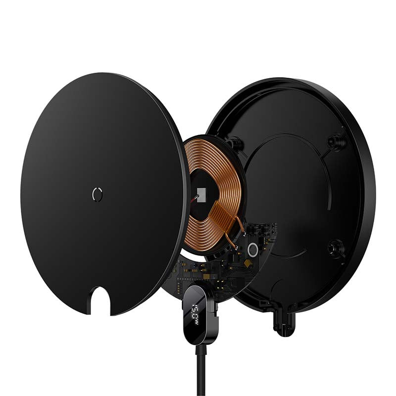 Inductive wireless charger Baseus Digital LED 15W (black) - Product Image 5