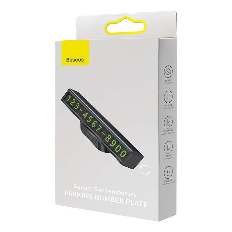 Baseus Square Bar Temporary Parking Number Plate (Black) - Product Image 7