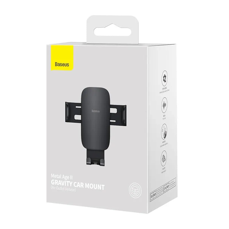 Baseus Metal Age II gravitational grip on the car grid - black - Product Image 6