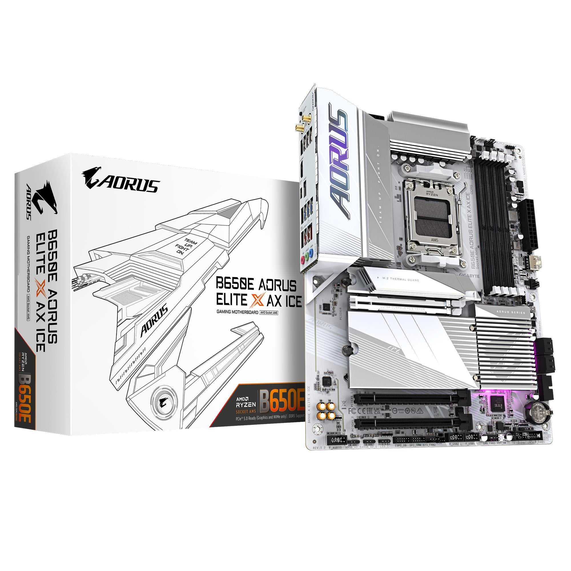 Mainboard GIGABYTE AMD B650 SAM5 ATX Memory DDR5 Memory slots 4 B650EAELITEXICE1.2