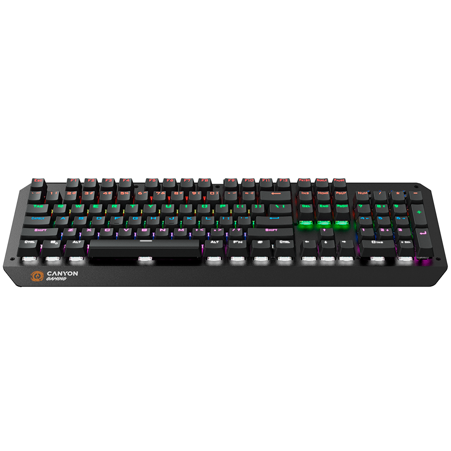 CANYON Hazard GK-6, Wired multimedia gaming keyboard with lighting effect, 108pcs rainbow LED, Numbers 104keys, EN double inj