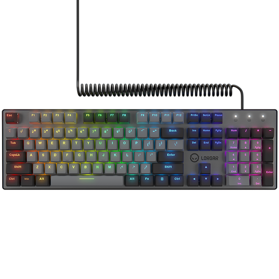 LORGAR Azar 514, Wired mechanical gaming keyboard, RGB backlight, 1680000 colour variations, 18 modes, keys number: 104, 50M
