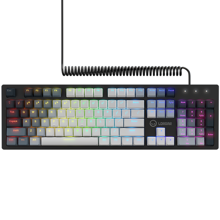 LORGAR Azar 514, Wired mechanical gaming keyboard, RGB backlight, 1680000 colour variations, 18 modes, keys number: 104, 50M