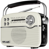 Speaker SVEN SRP-500, white (3W, Bluetooth, FM/AM/SW, USB, microSD, AUX, battery)