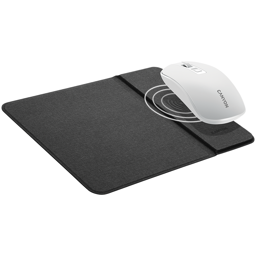 CANYON MP-W5, Mouse Mat with wireless charger, Input 5V/2A,9V2A Output 5W/7.5W/10W, 324*244*6mm, USB Type C cable length 1m,