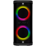 Portable speaker SVEN PS-950, black, power output 2x80W (RMS), TWS, Bluetooth, IPx4, FM, USB, microSD, LED-display, lithium b